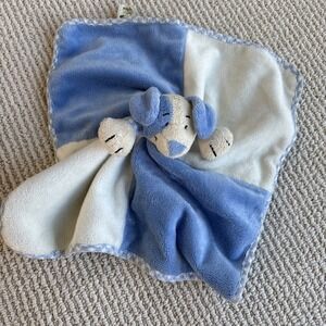 Little Jellycat Blue White Puppy Comforter Soother Lovey Dog Security Baby